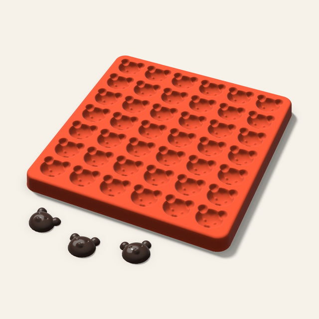Bear Gummy Mold, 0.75 Inch, 42 Cavity, 3D render