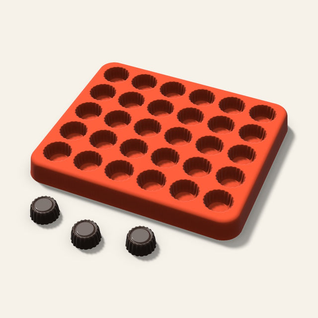 Sandwich Cookie Gummy Mold, 0.5 Inch, 30 Cavity, 3D render