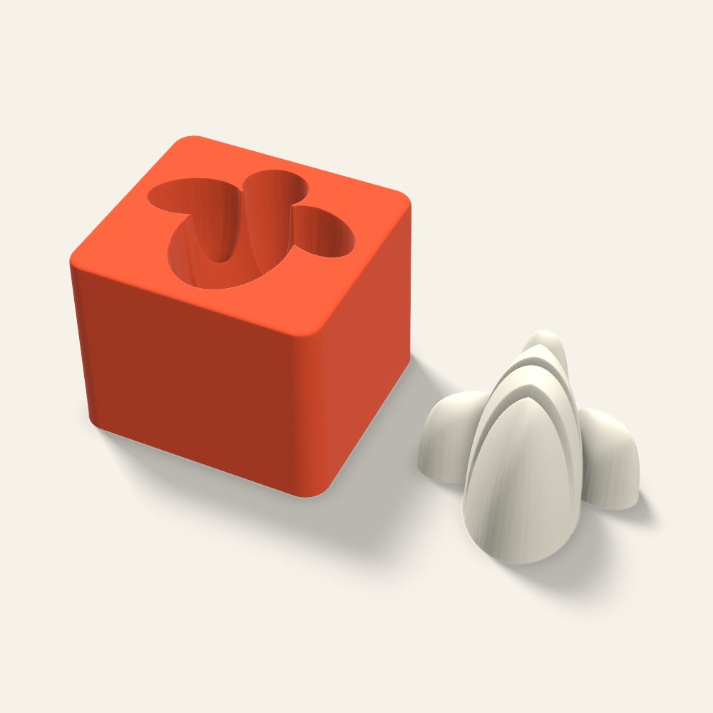 Bee Candle Mold, 3 x 2.5 Inch, 3D render