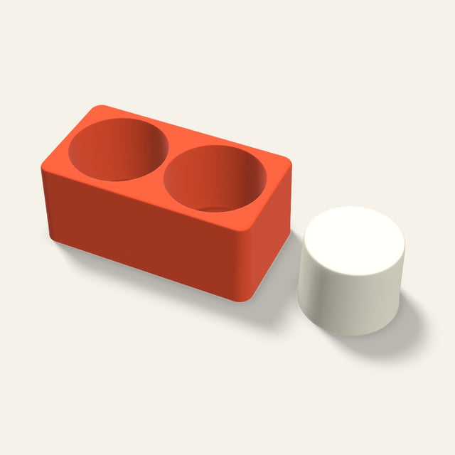 Pillar Votive Candle Mold, 2.5 x 2 Inch, 2 Cavity, 3D render