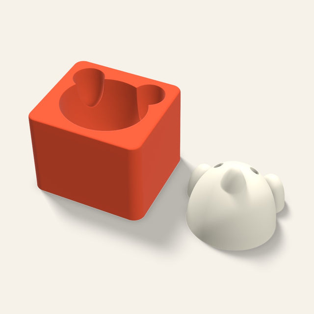Bear Candle Mold, 3 x 2.5 Inch, 3D render