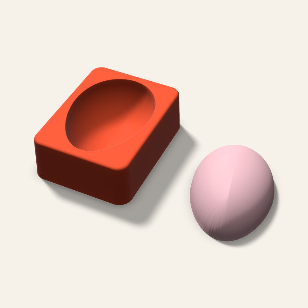 Egg Soap Mold, 3 Inch, 3D render