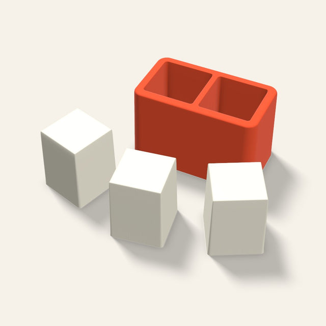 Square Pillar Votive Candle Mold, 1.5 x 2 Inch, 2 Cavity, 3D render