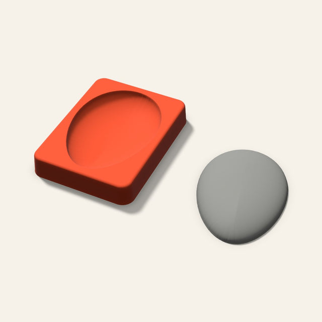 Egg Plaster Ornament Mold, 3.5 Inch, 3D render