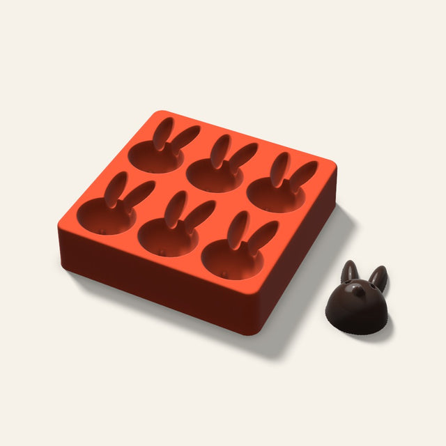 Bunny Mini Cake Mold, 2.5 Inch, 6 Cavity, 3D render