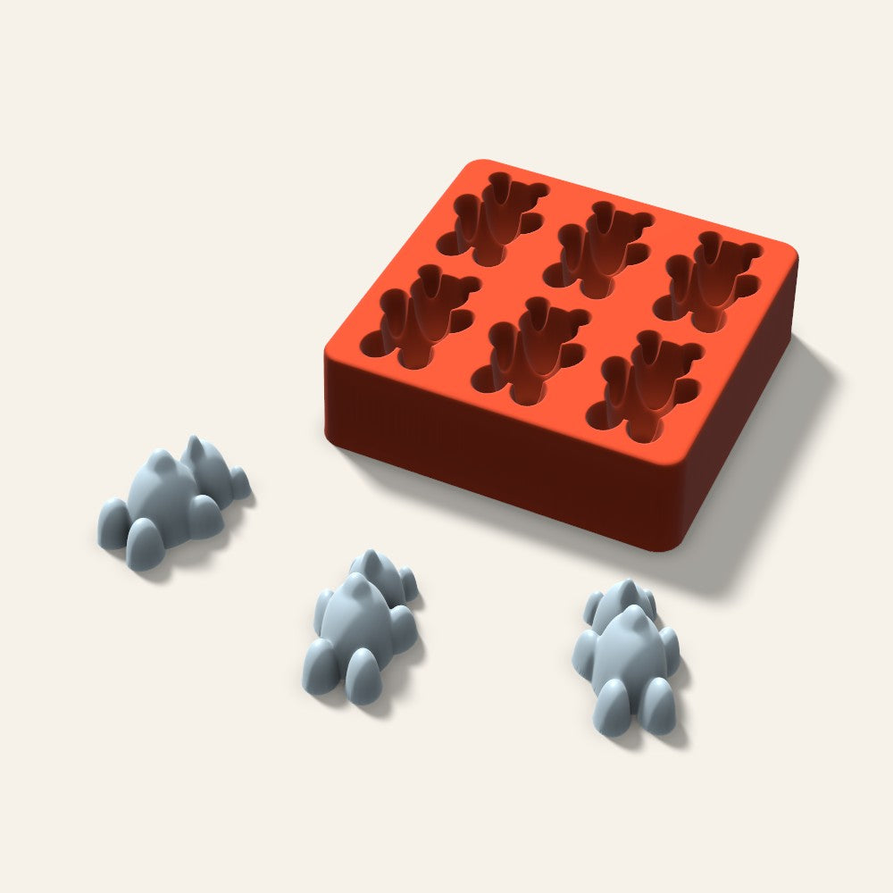 Gummy Bear Ice Mold, 2 Inch, 6 Cavity, 3D render