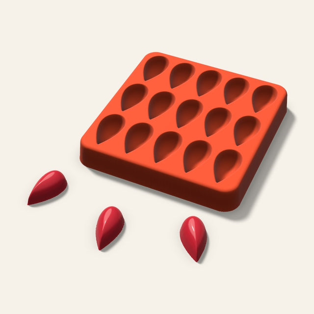 Teardrop Candy Mold, 1 Inch, 15 Cavity, 3D render