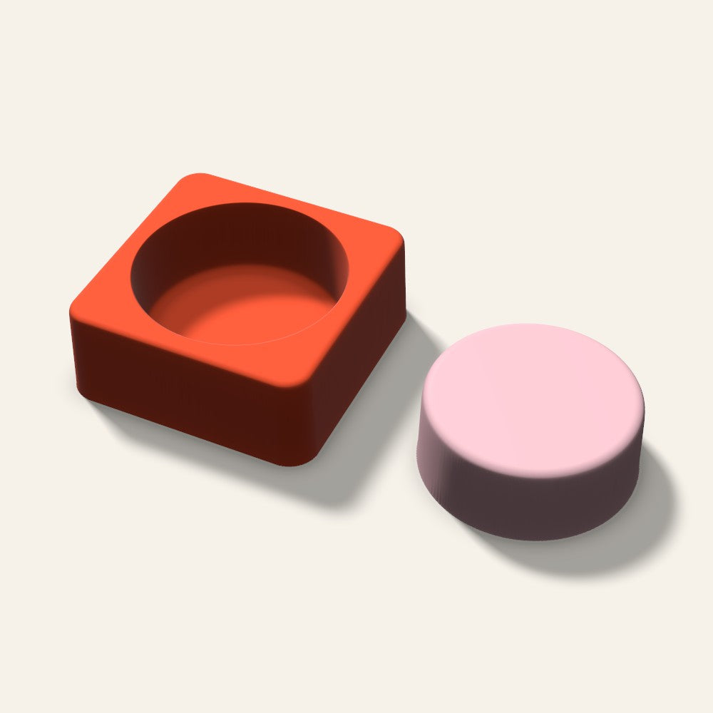 Round Puck Soap Mold, 2.5 Inch, 3D render
