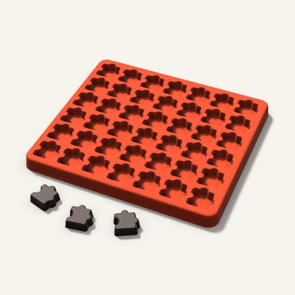 Puzzle Gummy Mold, 0.75 Inch, 42 Cavity, 3D render