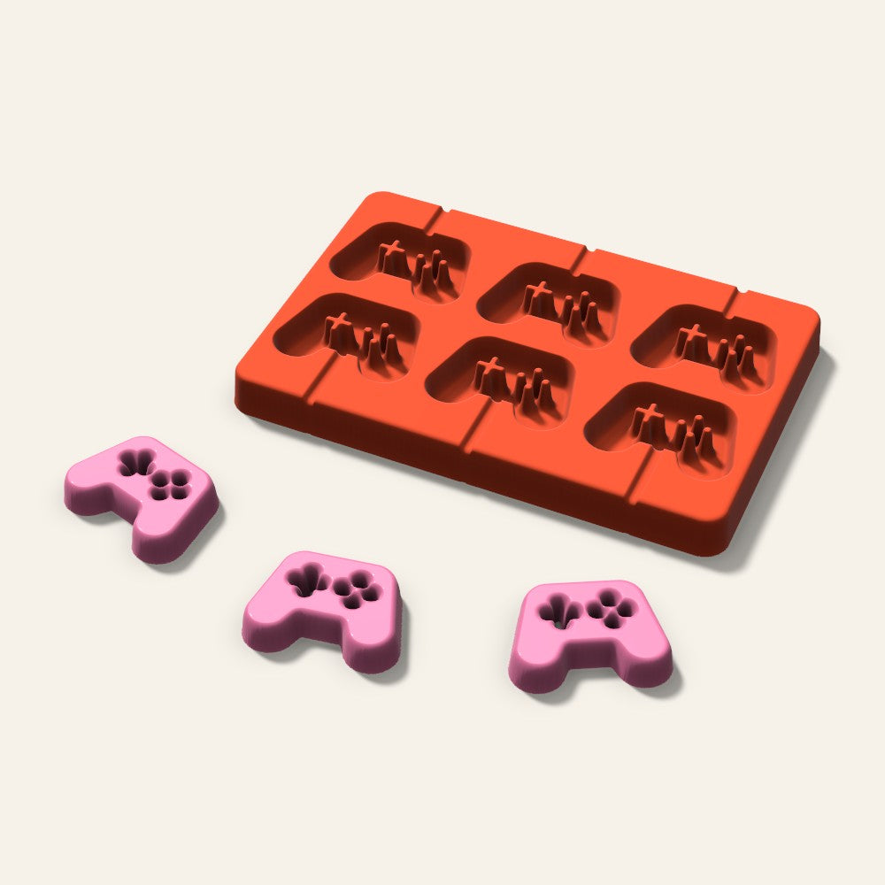 Game Controller Lollipop Mold, 2 Inch, 6 Cavity, 3D render