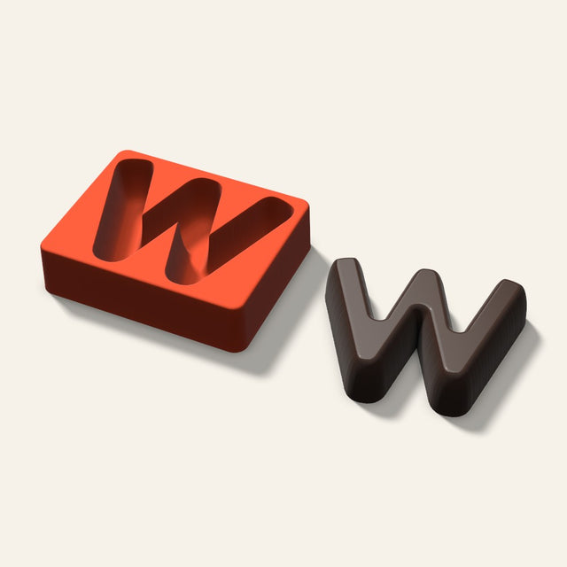 Letter W Mold, 5 Inch, 3D render