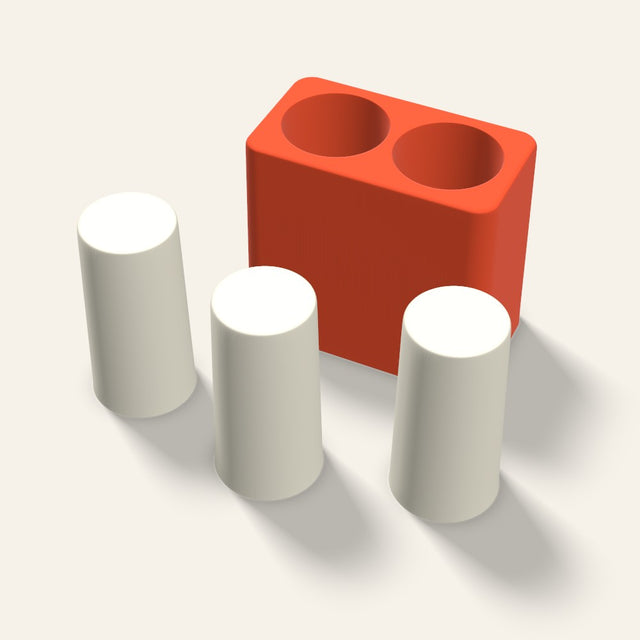 Pillar Votive Candle Mold, 1.5 x 3 Inch, 2 Cavity, 3D render