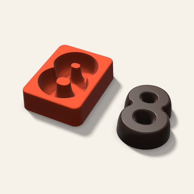 Number 8 Mold, 3 Inch, 3D render