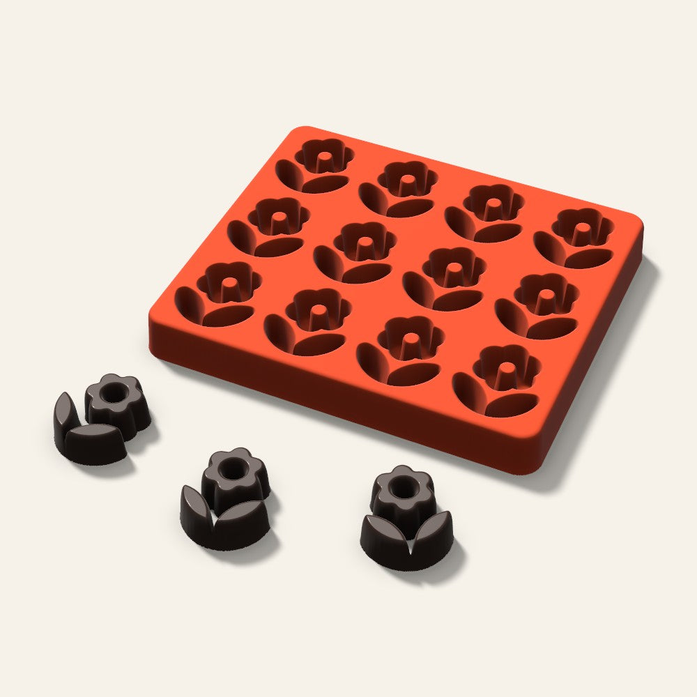 Tulip Chocolate Mold, 1.5 Inch, 12 Cavity, 3D render