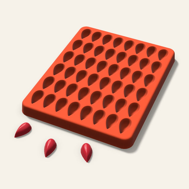 Teardrop Gummy Mold, 0.75 Inch, 48 Cavity, 3D render