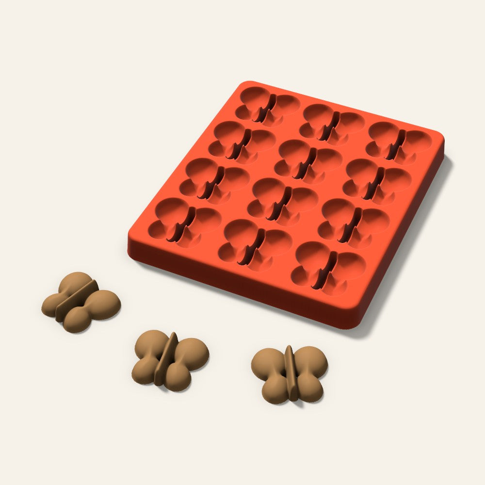 Butterfly Pet Treat Mold, 1.5 Inch, 12 Cavity, 3D render