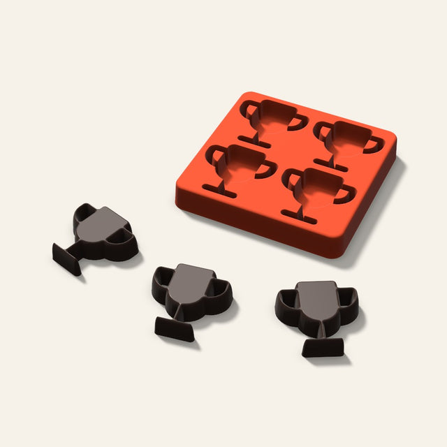 Trophy Chocolate Mold, 2 Inch, 4 Cavity, 3D render