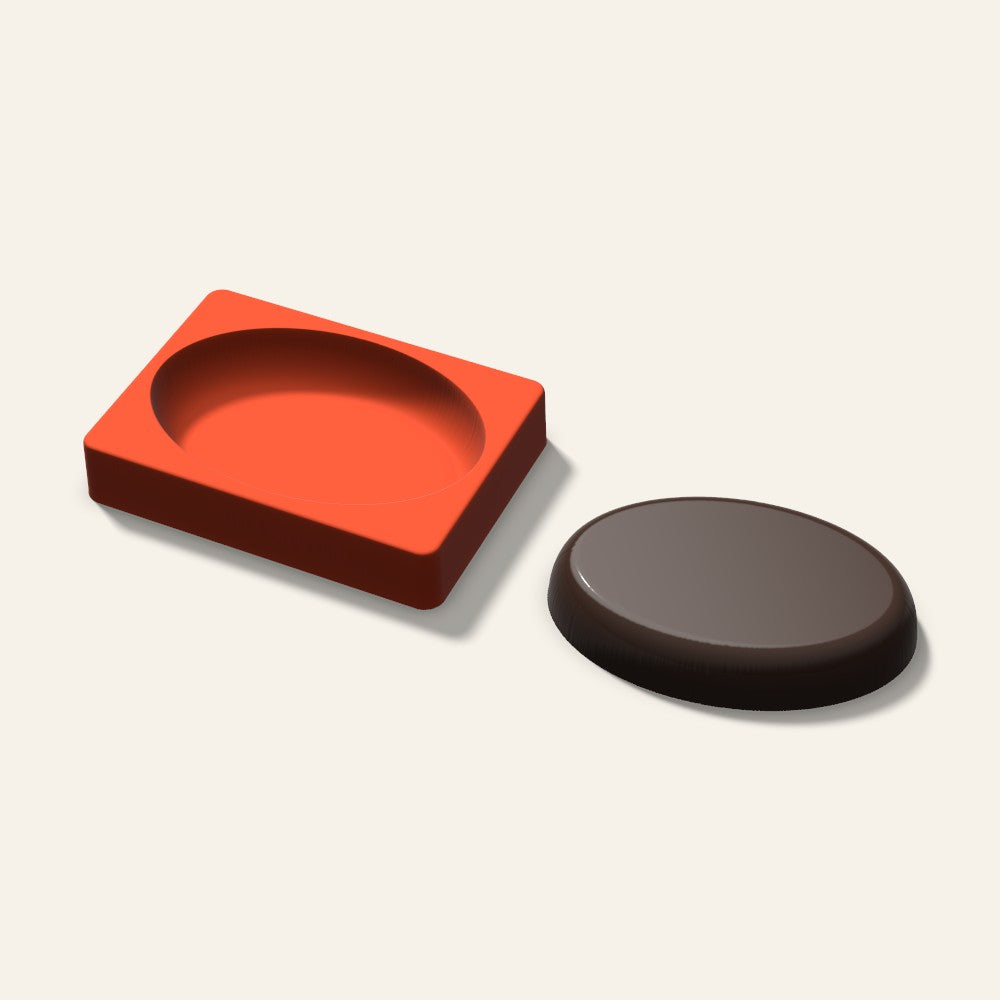 Giant Oval Mold, 6 Inch, 3D render
