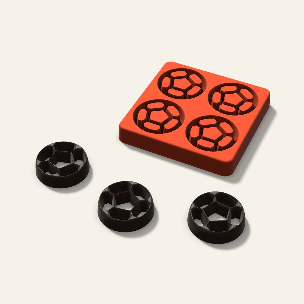 Soccer Chocolate Mold, 2 Inch, 4 Cavity, 3D render