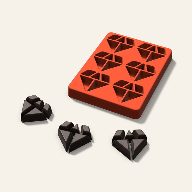 Diamond Chocolate Mold, 2 Inch, 6 Cavity, 3D render