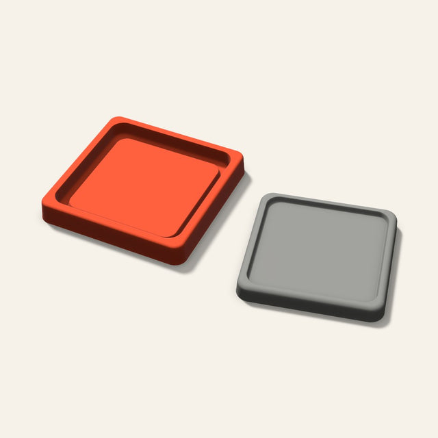 Square Concrete Coaster Mold, 4 Inch, 3D render