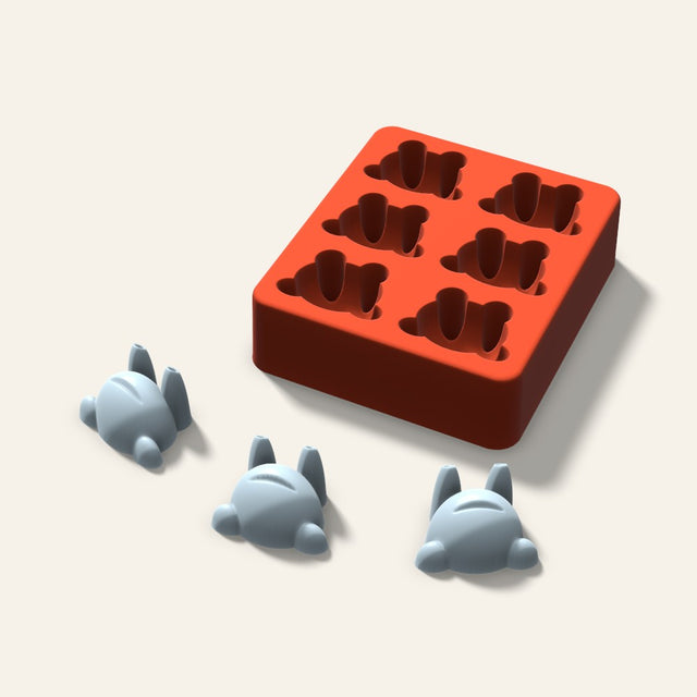 Frog Ice Mold, 1.5 Inch, 6 Cavity, 3D render