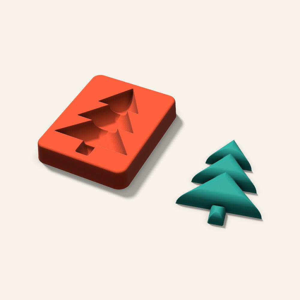 Christmas Tree Freshie Mold, 3.5 Inch, 3D render