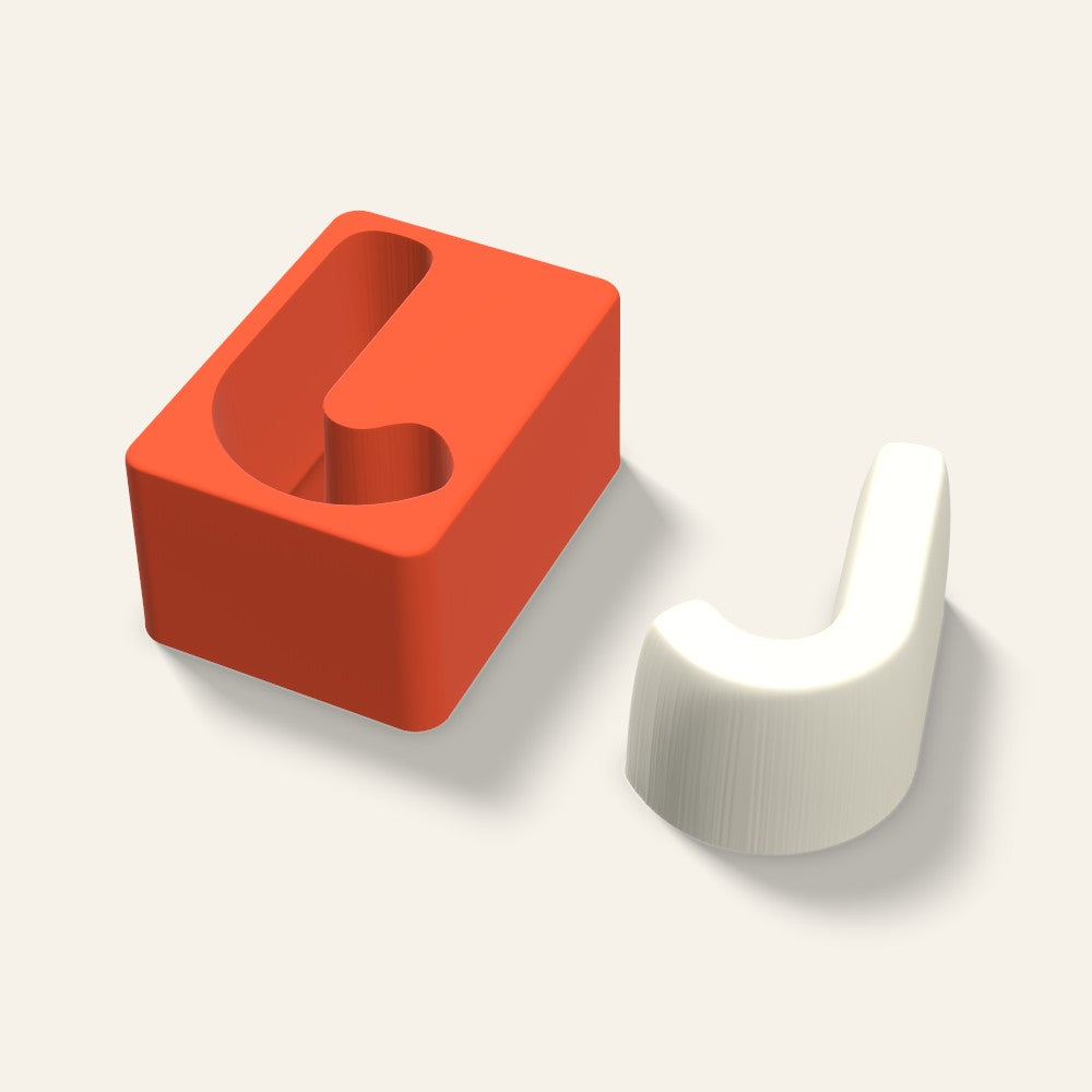 Letter J Candle Mold, 4 x 2 Inch, 3D render