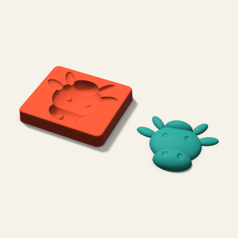 Cow Freshie Mold, 4 Inch, 3D render