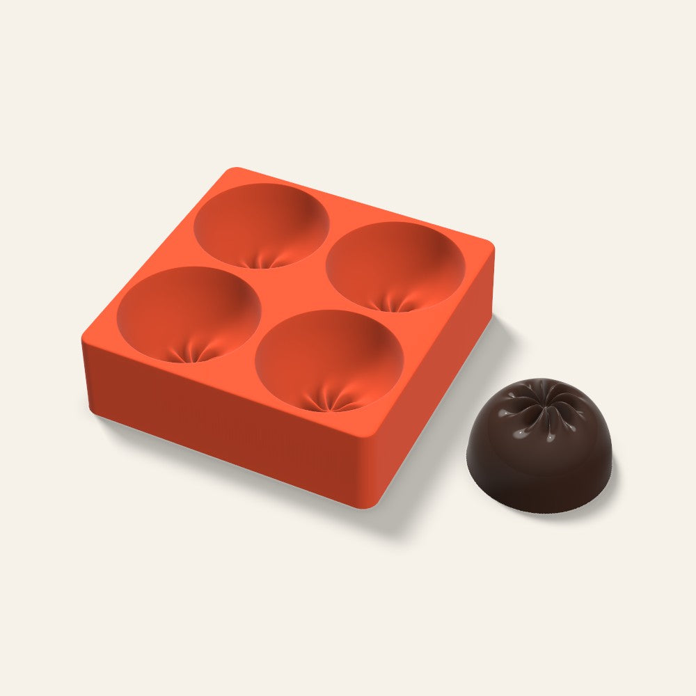 Dumpling Cake Mold, 3 Inch, 4 Cavity, 3D render