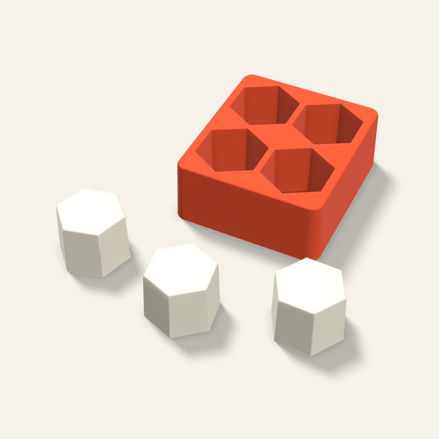 Hexagon Pillar Votive Candle Mold, 2 x 1.5 Inch, 4 Cavity, 3D render