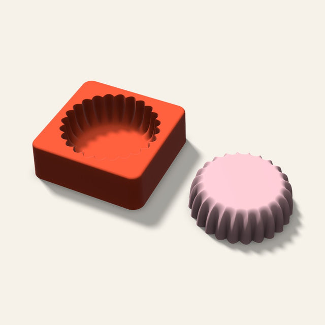 Fluted Cup Soap Mold, 3 Inch, 3D render