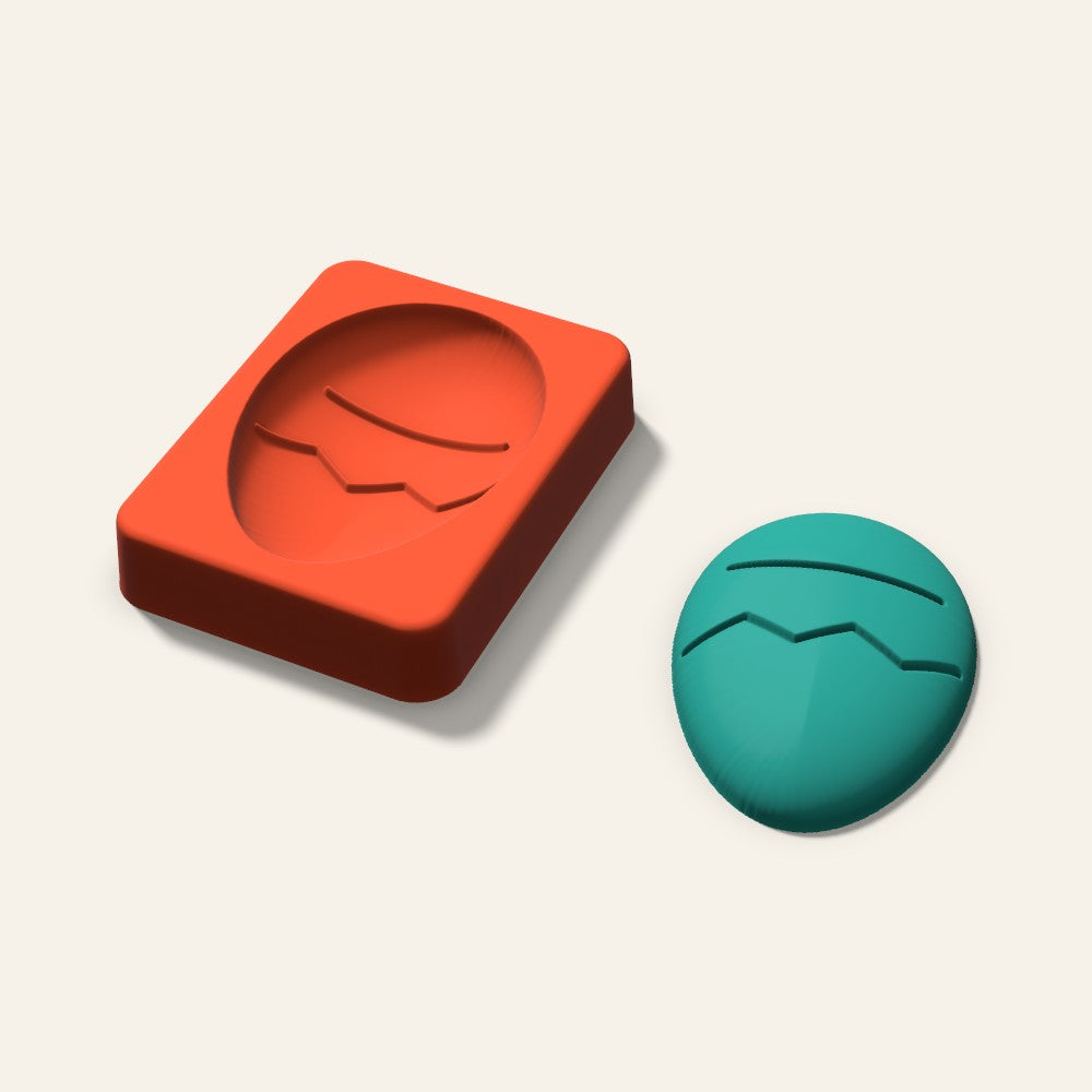 Decorated Egg Freshie Mold, 3 Inch, 3D render