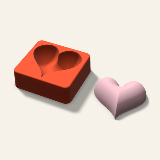 Puffy Heart Soap Mold, 3 Inch, 3D render