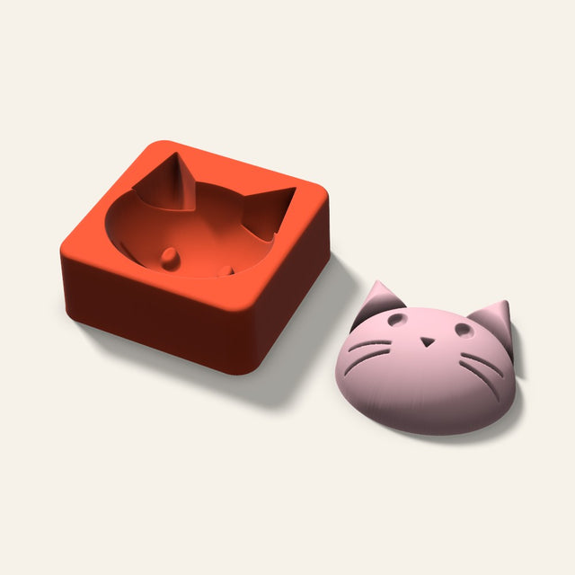 Cat Soap Mold, 2.5 Inch, 3D render