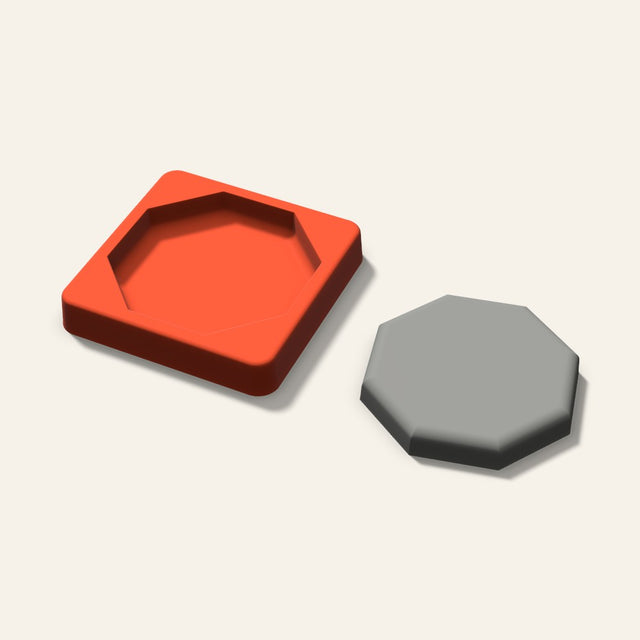 Octagon Plaster Ornament Mold, 3.5 Inch, 3D render