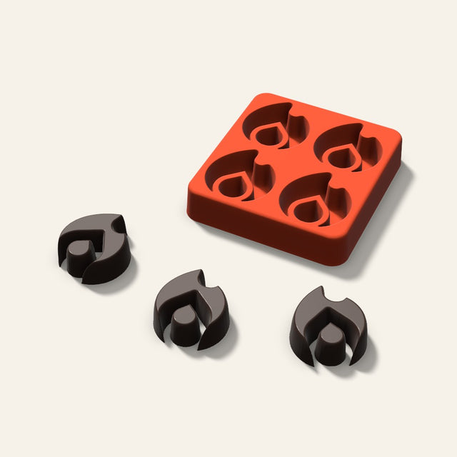 Flame Chocolate Mold, 1.5 Inch, 4 Cavity, 3D render