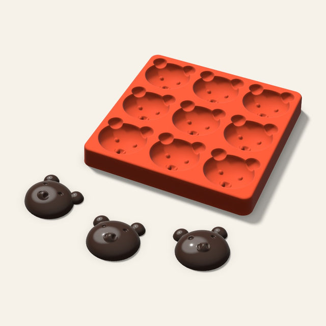 Pig Chocolate Mold, 1.75 Inch, 9 Cavity, 3D render