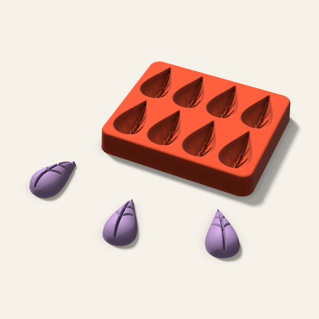 Leaf Wax Melt Mold, 1.5 Inch, 8 Cavity, 3D render