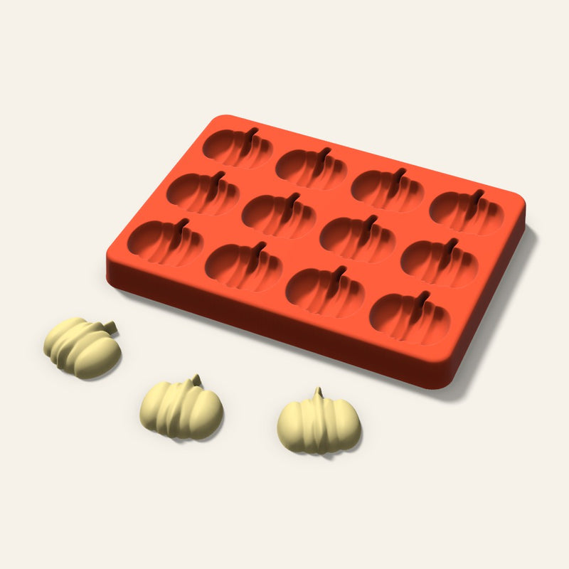 Pumpkin Butter Pat Mold, 1.25 Inch, 12 Cavity