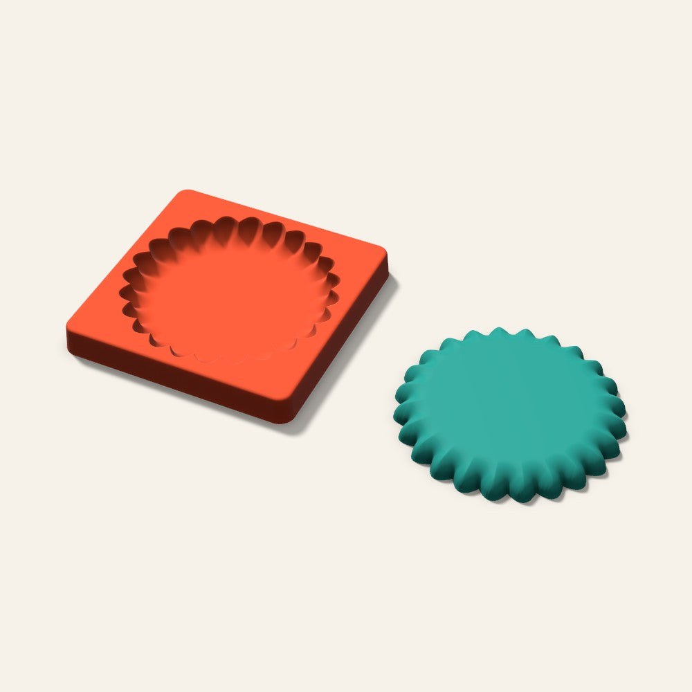Fluted Cup Freshie Mold, 5 Inch, 3D render
