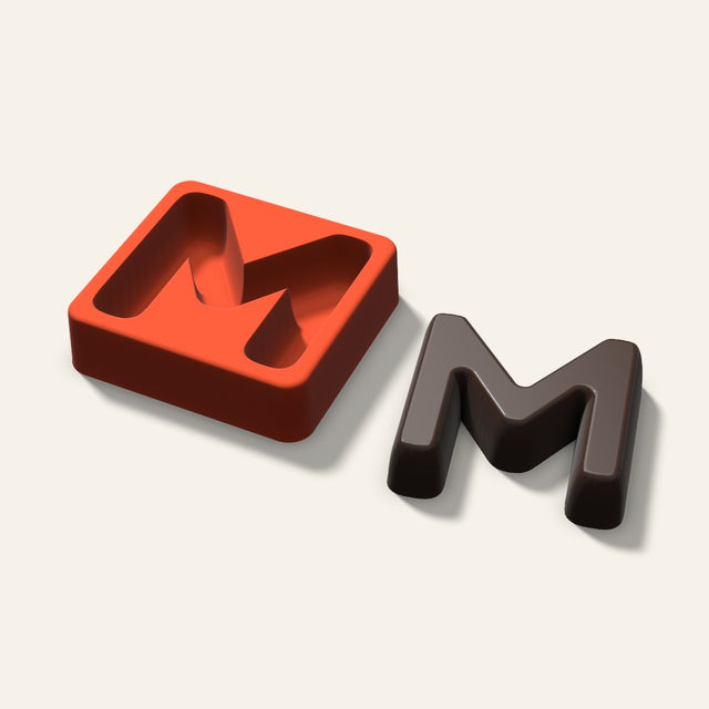 Letter M Mold, 3 Inch, 3D render