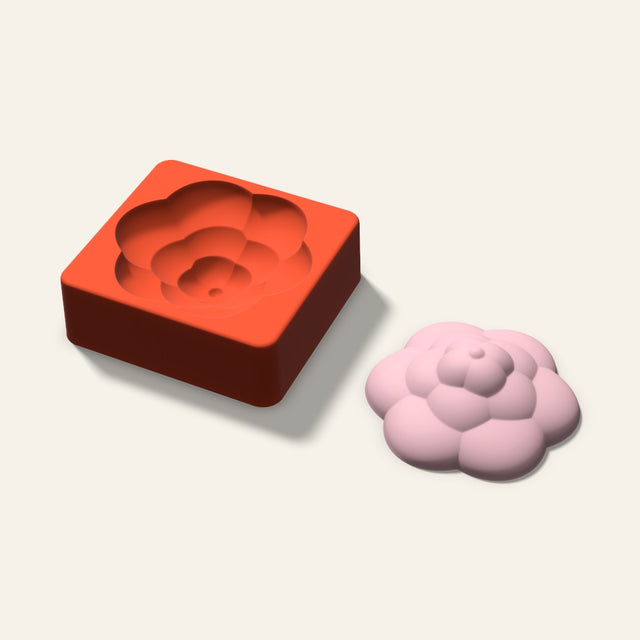 Rosette Soap Mold, 3.5 Inch, 3D render