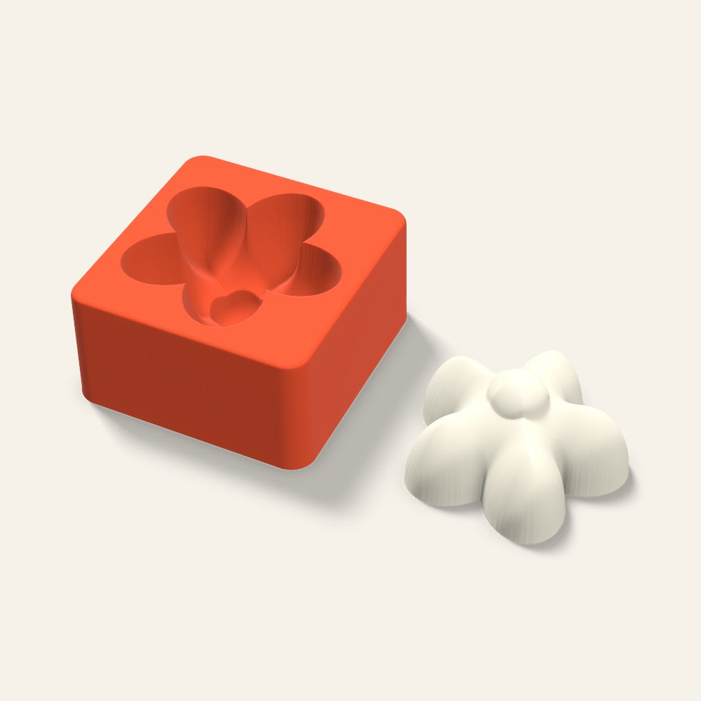 Flower Candle Mold, 3 x 1.5 Inch, 3D render