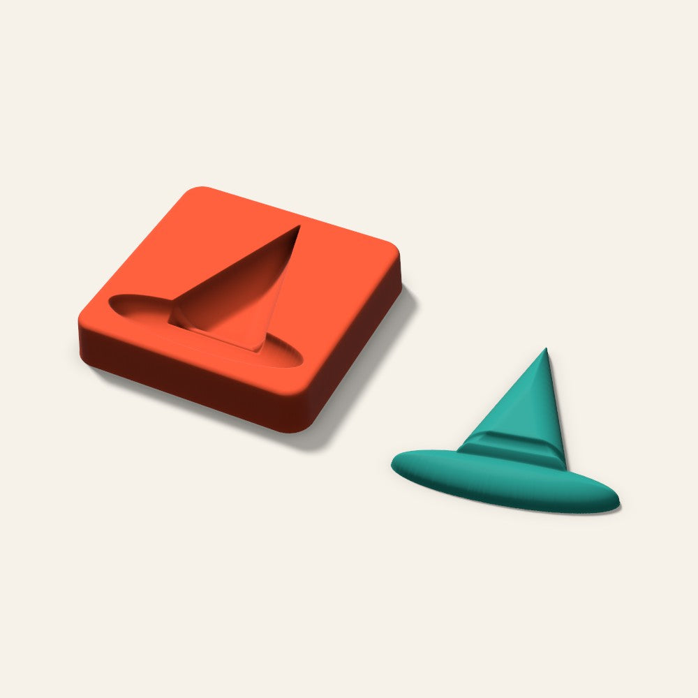 Witch Hat Freshie Mold, 3 Inch, 3D render