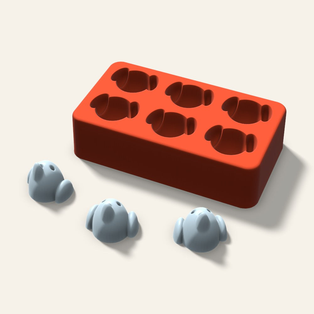 Dog Ice Mold, 1.5 Inch, 6 Cavity, 3D render