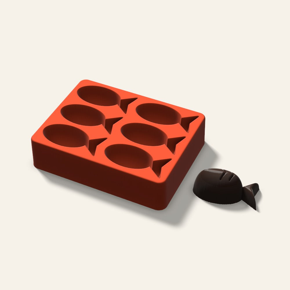 Fish Mini Cake Mold, 2.5 Inch, 6 Cavity, 3D render