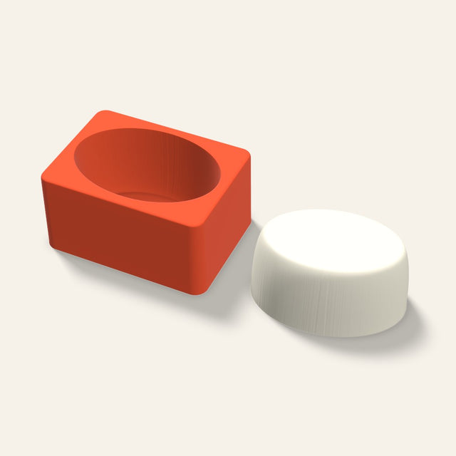 Oval Candle Mold, 4 x 2 Inch, 3D render