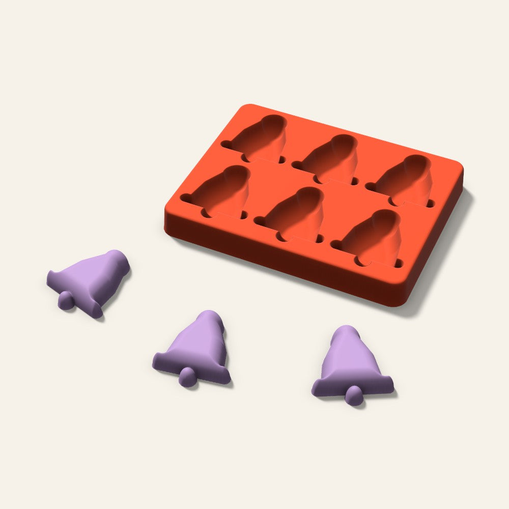 Bell Wax Melt Mold, 2 Inch, 6 Cavity, 3D render