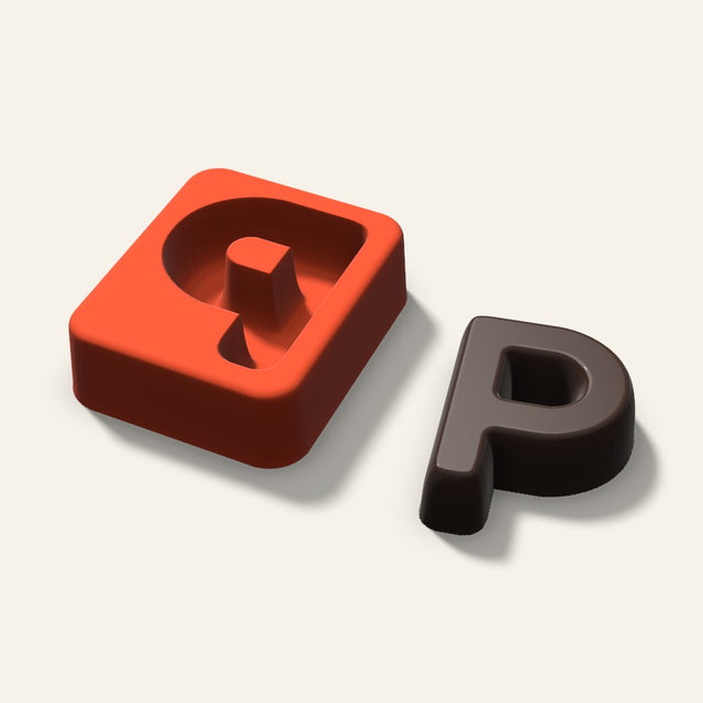 Letter P Mold, 2 Inch, 3D render